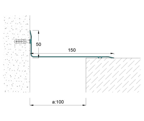 AR 50X150K 50X150K DİLATASYON KAPAĞI KÖŞE SIVA ÜSTÜ 50/150