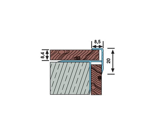 HB18-01 PARKE MERDİVEN BURUN PROFİLİ GÜMÜŞ 8,5mm